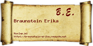 Braunstein Erika névjegykártya